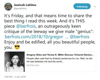 Berfrois tortured genius tweet 1